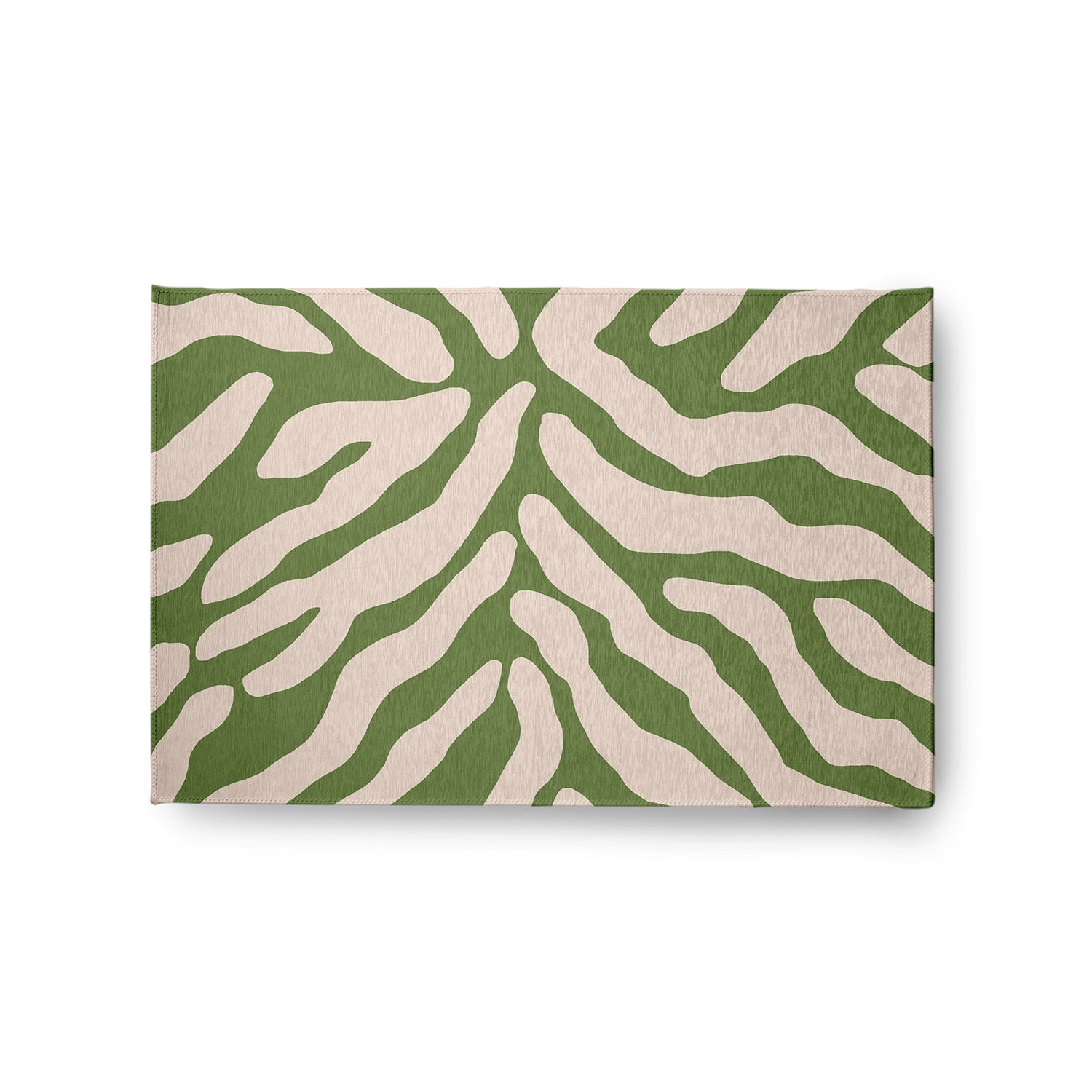 Simply Daisy 2' x 3' Light Olive Animal Stripe Spring Chenille Indoor/Outdoor Rug