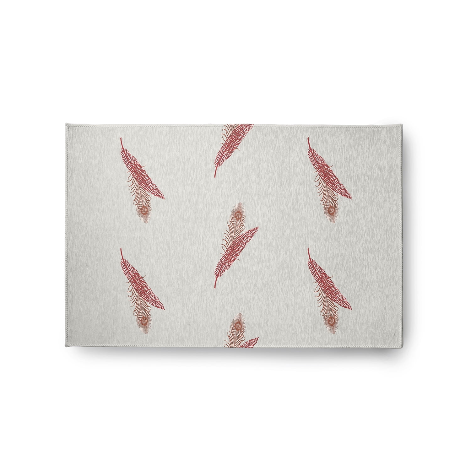 Simply Daisy 2' x 3' Ligonberry Red Feather Stripe Spring Chenille Rug