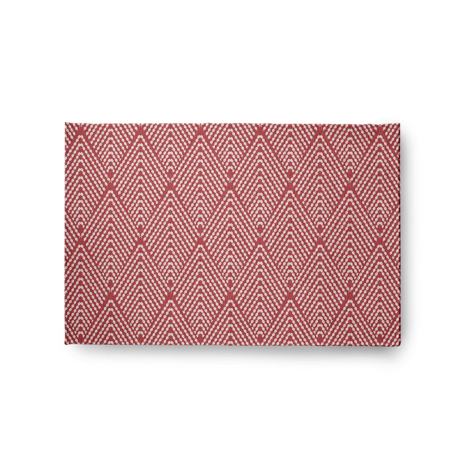 Simply Daisy 2' x 3' Ligonberry Red Lifeflor Diamond Spring Chenille Indoor/Outdoor Rug