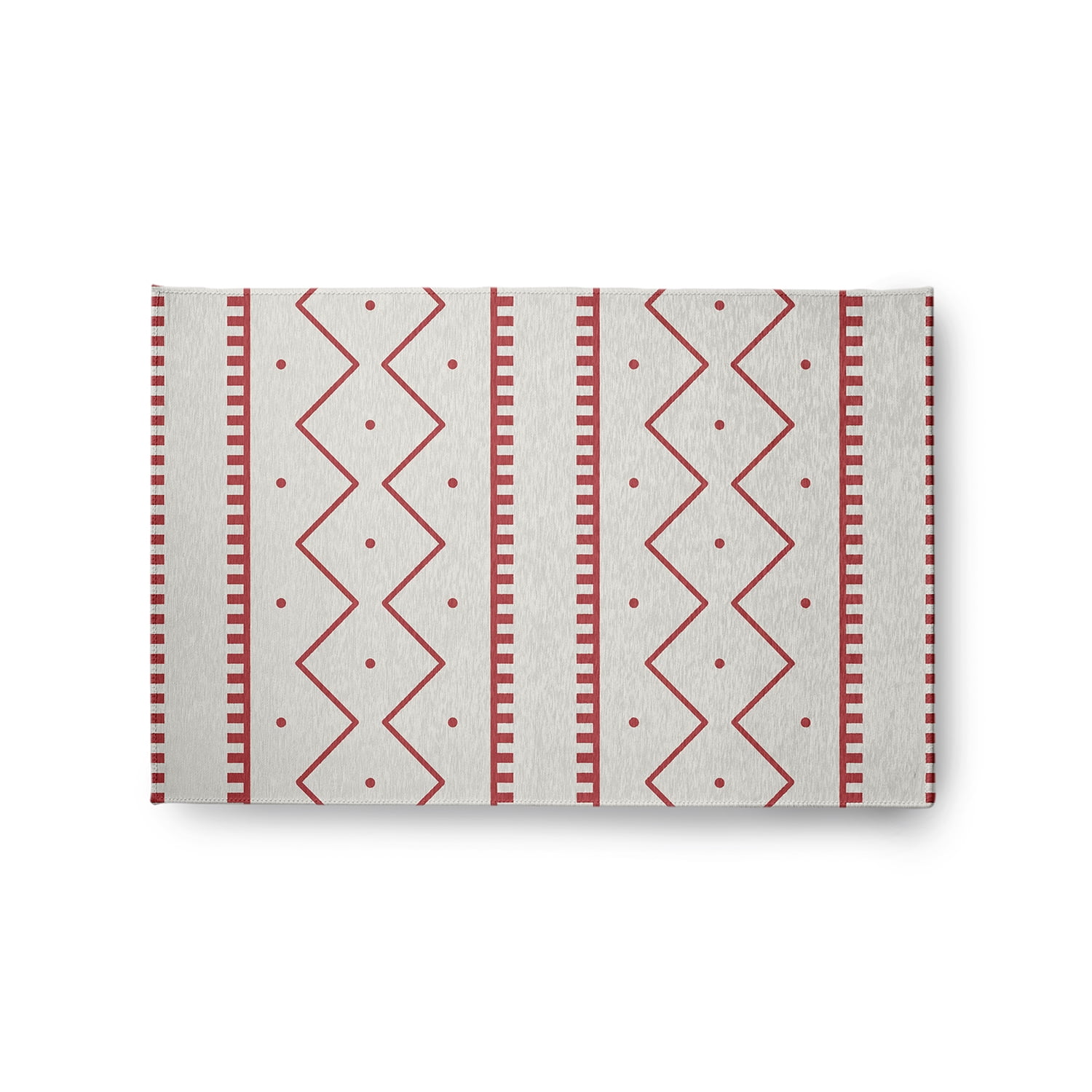 Simply Daisy 2' x 3' Ligonberry Red Mudcloth Spring Chenille Rug