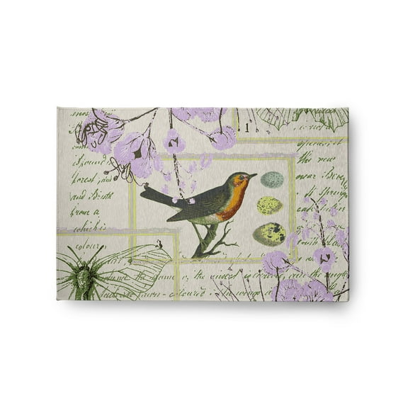 Simply Daisy 2' x 3' Lilac Singing Bird Spring Chenille Rug