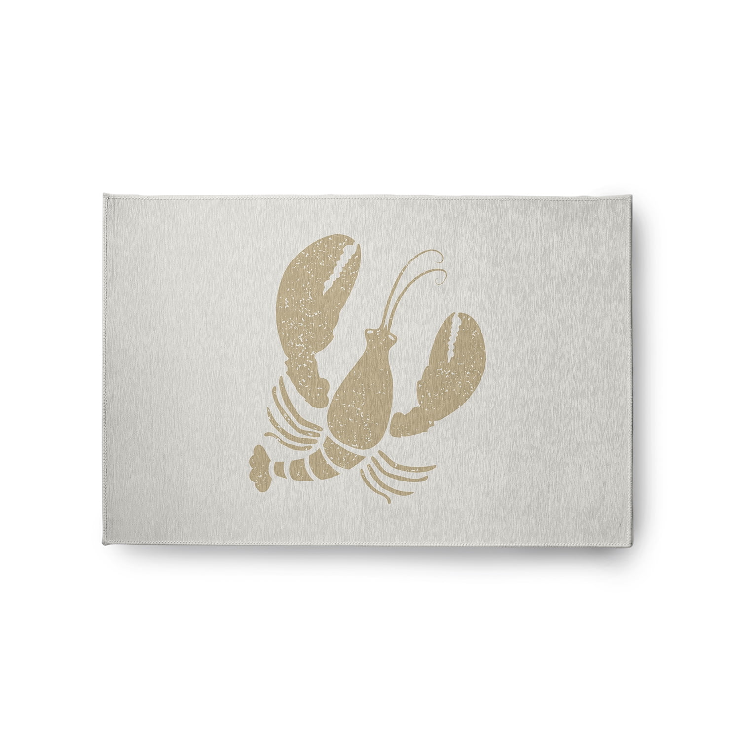 Simply Daisy 2' x 3' Lobster Nautical Chenille Rug, White and White