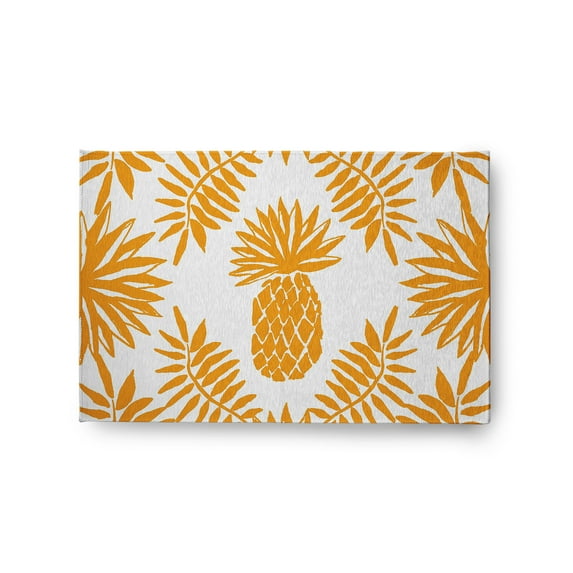Simply Daisy 2' x 3' Mango Pineapple Leaves Spring Chenille Indoor/Outdoor Rug