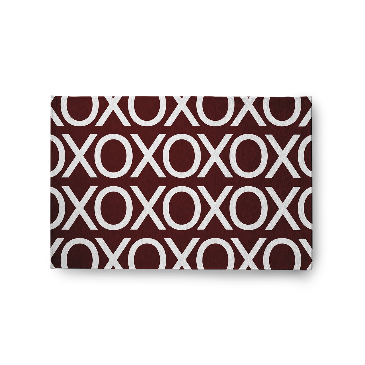Simply Daisy 2' x 3' Maroon Hugs and Kisses Valentines Chenille Indoor/Outdoor Rug
