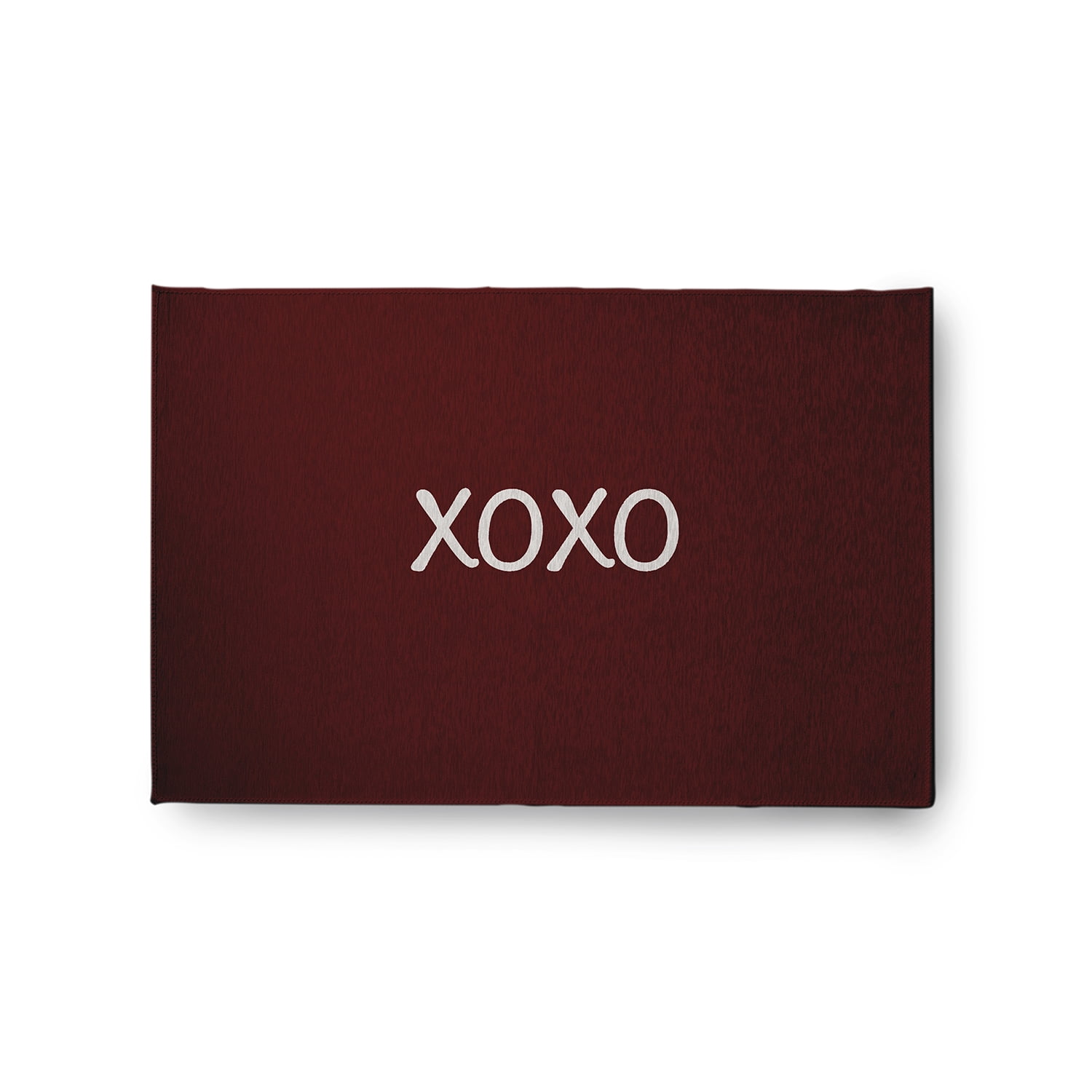 Simply Daisy 2' x 3' Maroon XOXO Valentines Chenille Indoor/Outdoor Rug