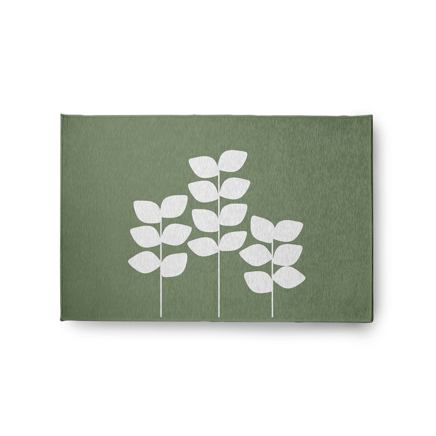 Simply Daisy 2' x 3' Muted Green Simple Stems Spring Chenille Rug