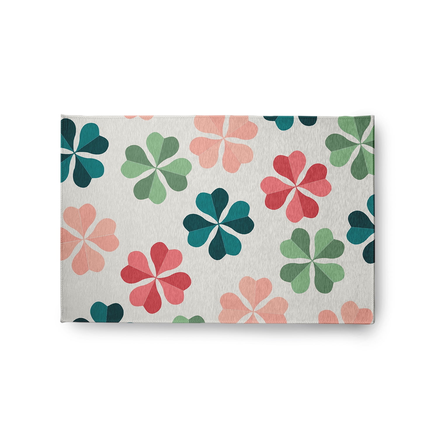 Simply Daisy 2' x 3' Ocean Abyss Green Lucky Patch St. Patrick's Day Chenille Indoor/Outdoor Rug