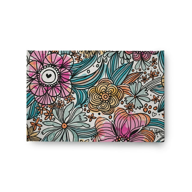Simply Daisy 2' x 3' Orange Flower Melange Spring Chenille Rug