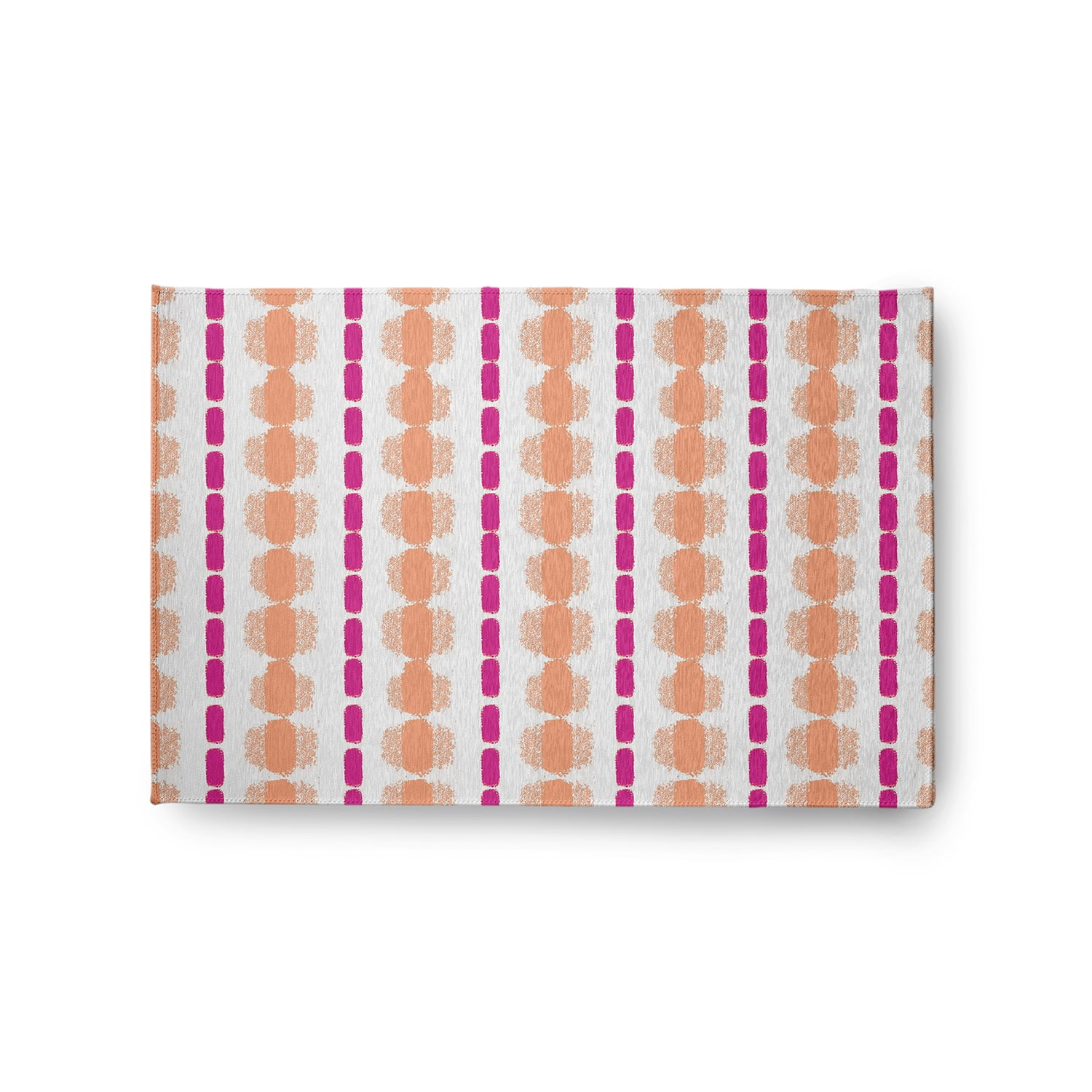 Simply Daisy 2' x 3' Orange-Orchid Watercolor Stripe Spring Chenille Indoor/Outdoor Rug