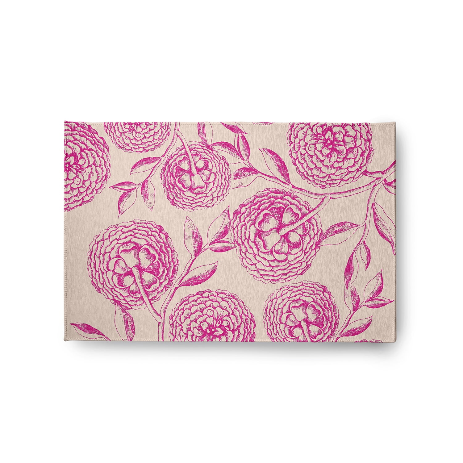 Orchid Pink Floral Chenille Rug, 2' x 3'