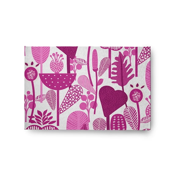 Simply Daisy 2' x 3' Orchid Flower Forest Spring Chenille Indoor/Outdoor Rug