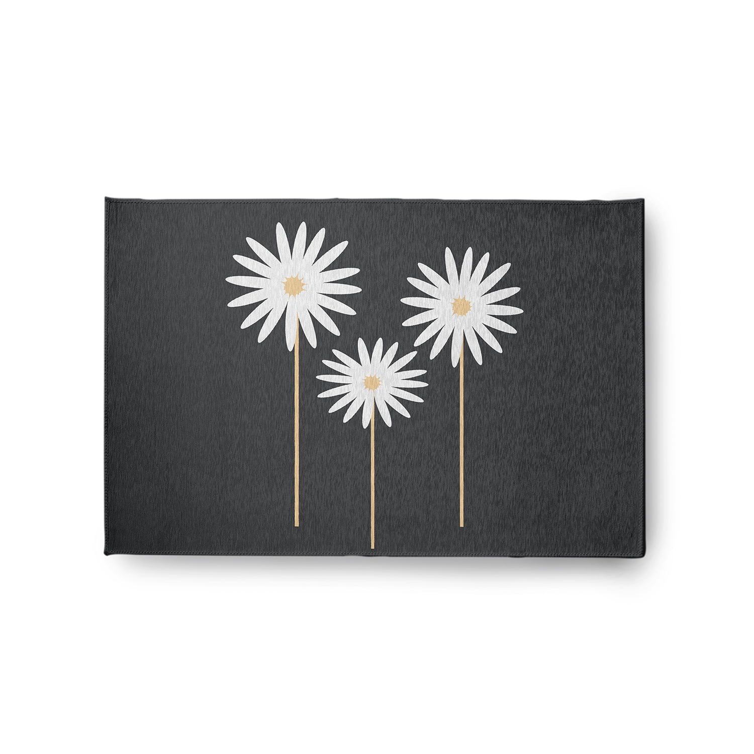 Simply Daisy 2' x 3' Pepper Floral Print Spring Chenille Indoor/Outdoor Rug
