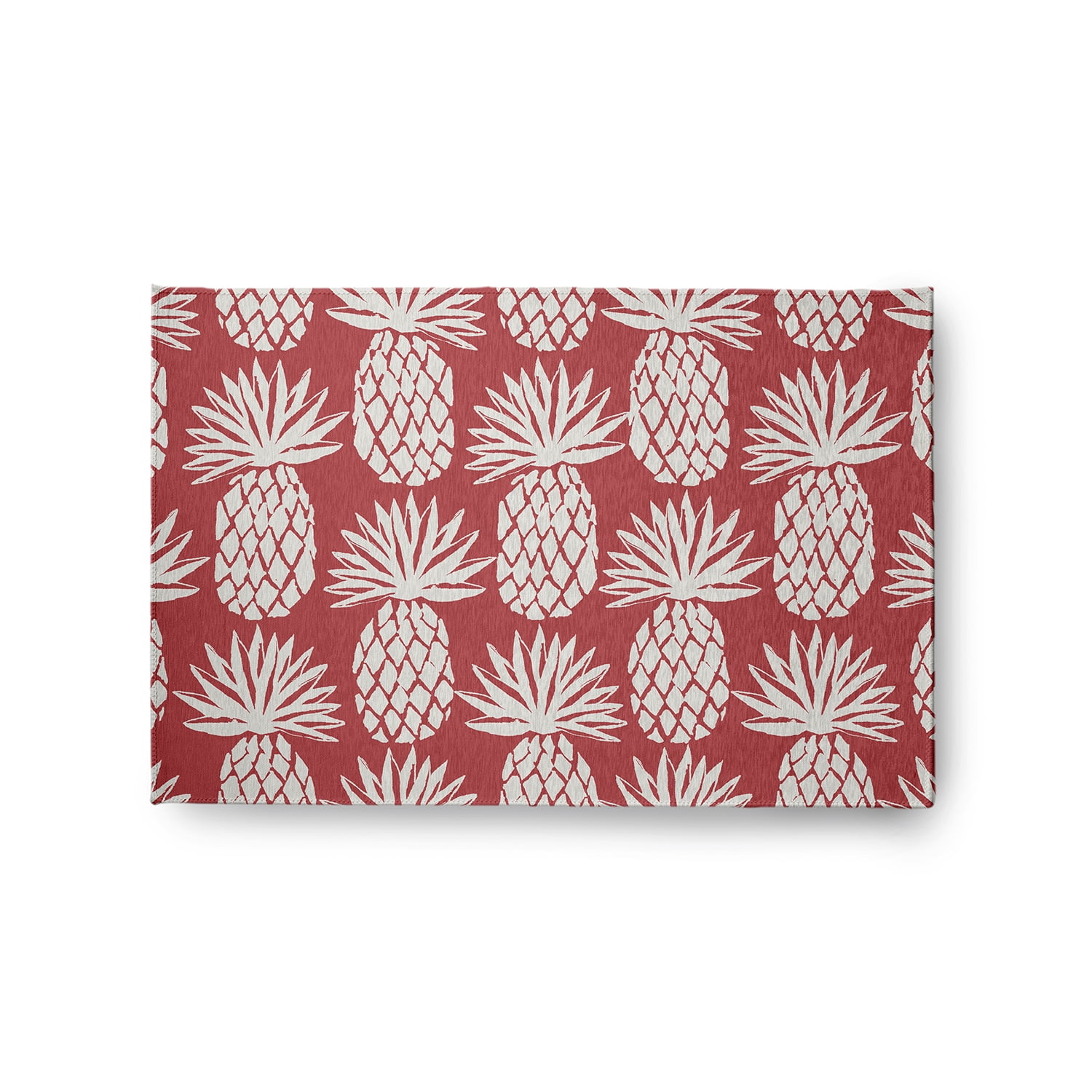 Simply Daisy 2' x 3' Pineapple Pattern Chenille Rug, Ligonberry Red