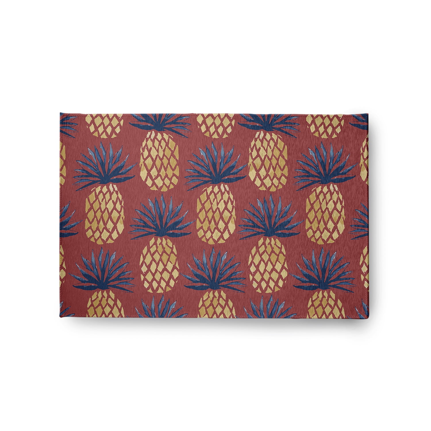 Ligonberry Red Pineapple Stripe Chenille Rug, 5' x 7'