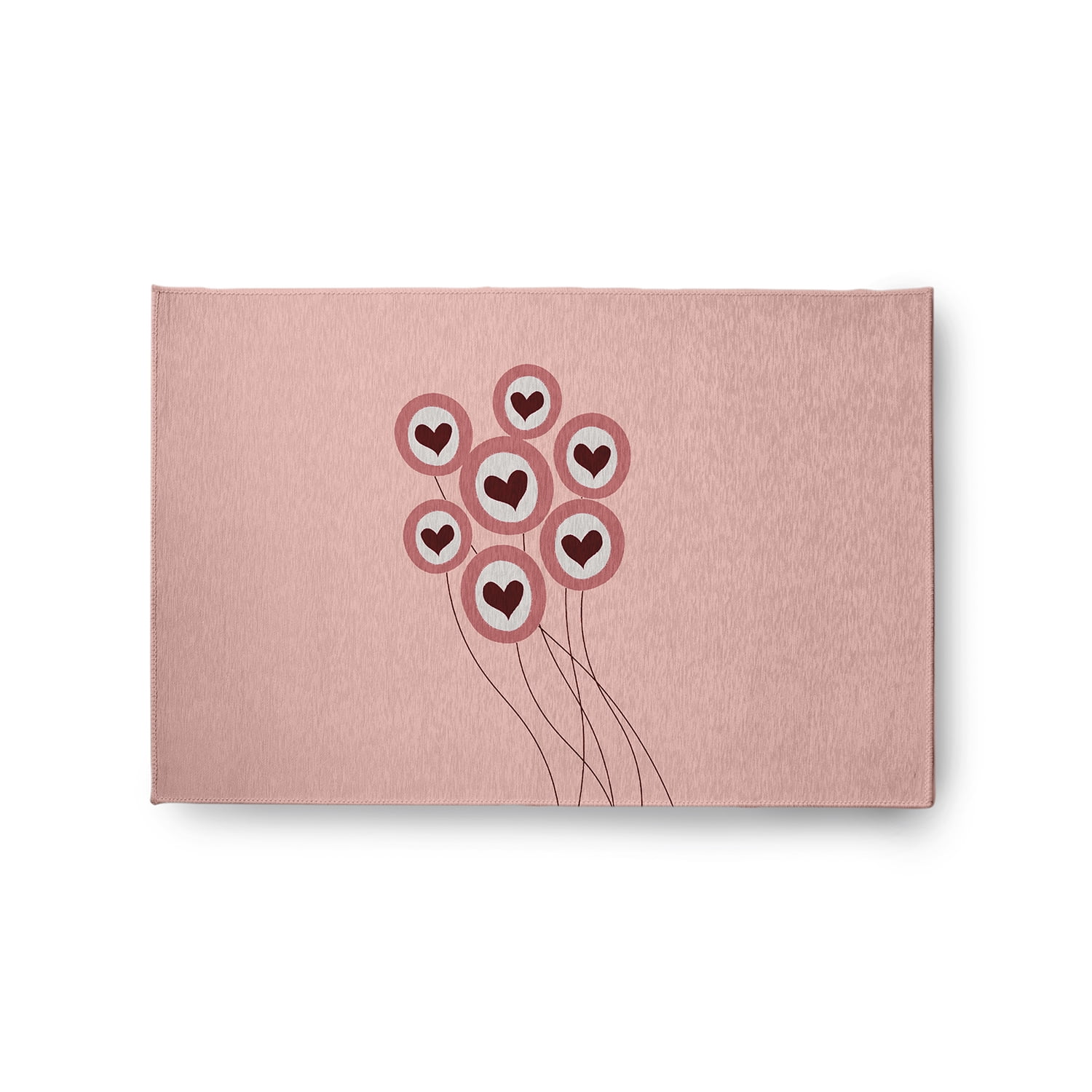 Simply Daisy 2' x 3' Pink Love is in the Air Valentines Chenille Indoor/Outdoor Rug