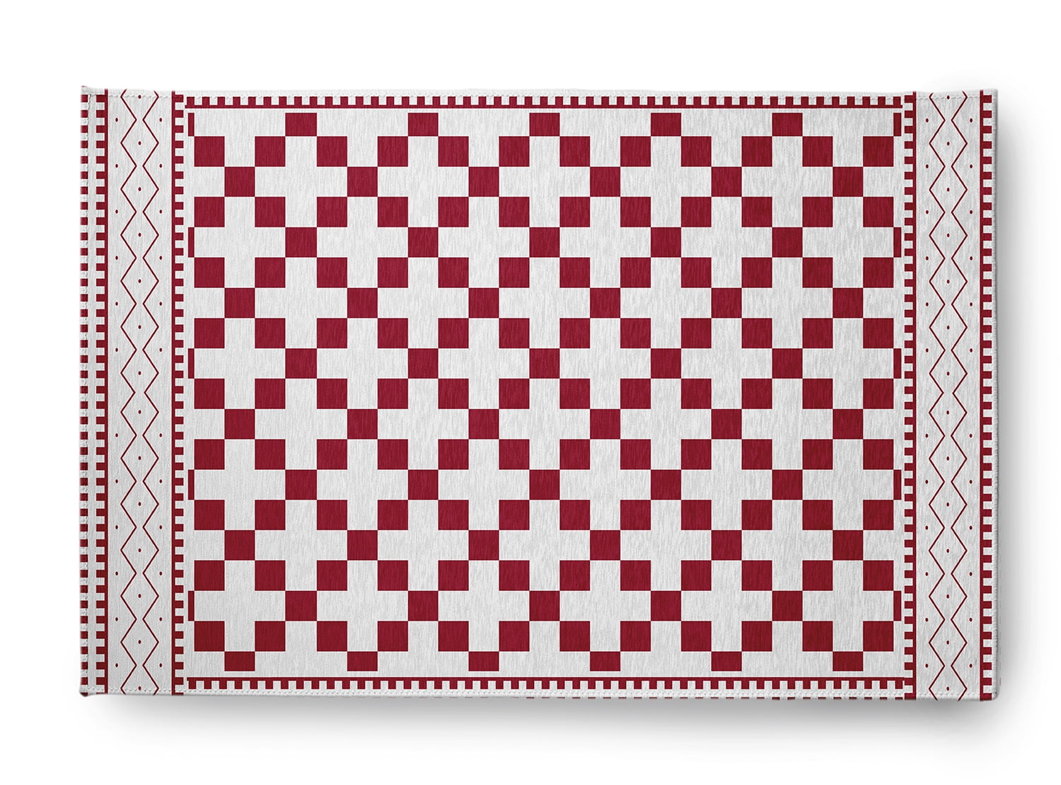 Simply Daisy 2' x 3' Red Cross and Squares Rug