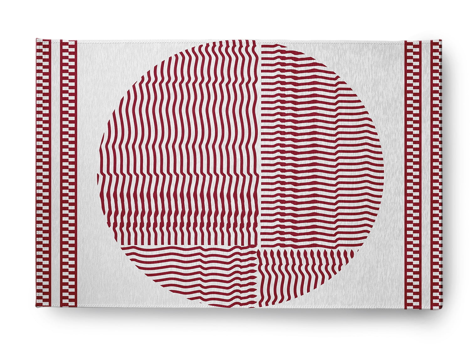 Simply Daisy 2' x 3' Red Geo Circle Indoor/outdoor Rug