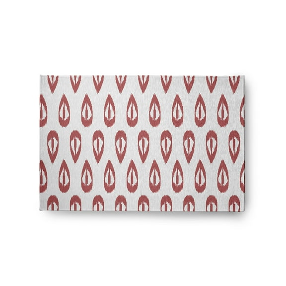 Simply Daisy 2' x 3' Red Ikat Tears Chenille Rug