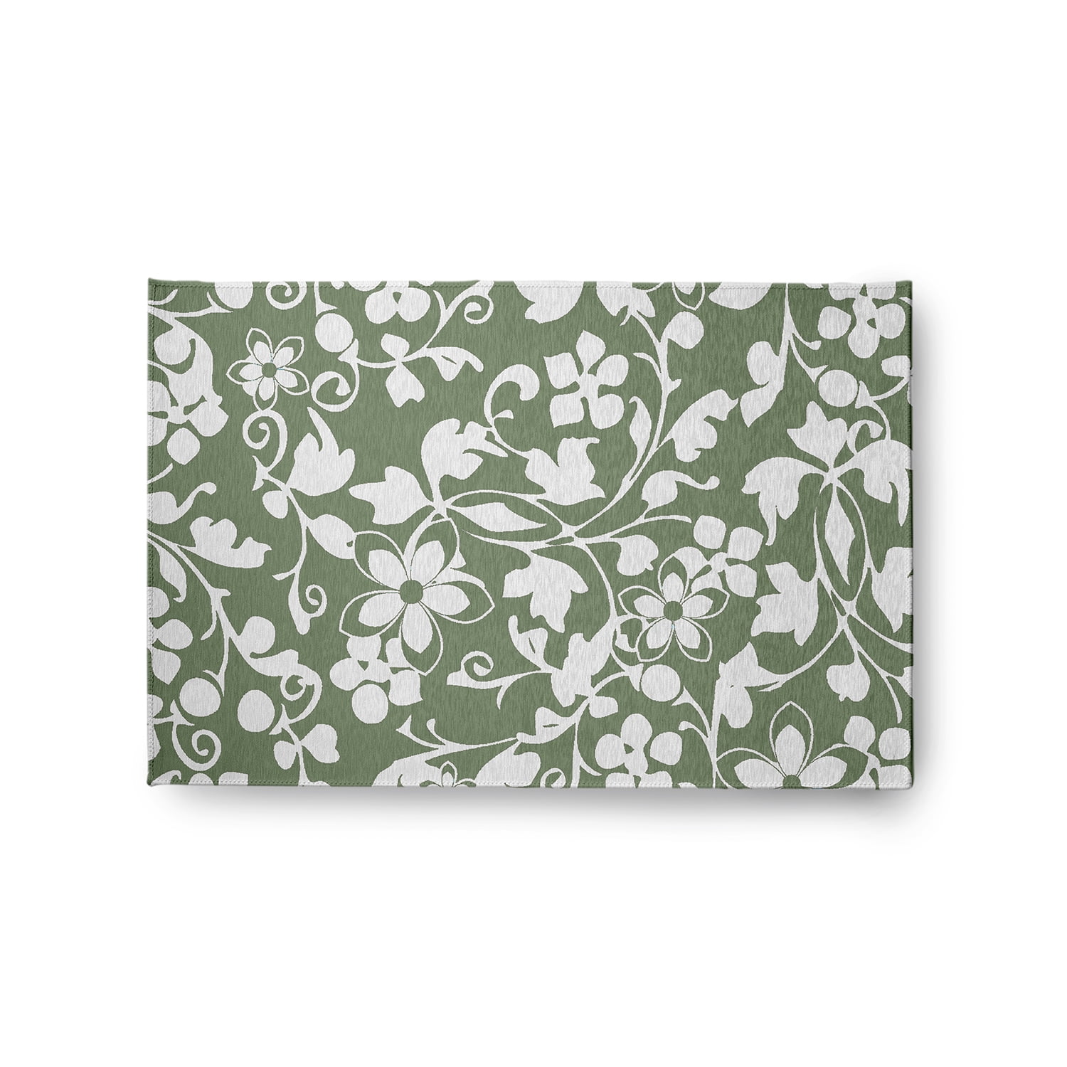 Simply Daisy 2' x 3' Sage Evelyn Spring Chenille Indoor/Outdoor Rug