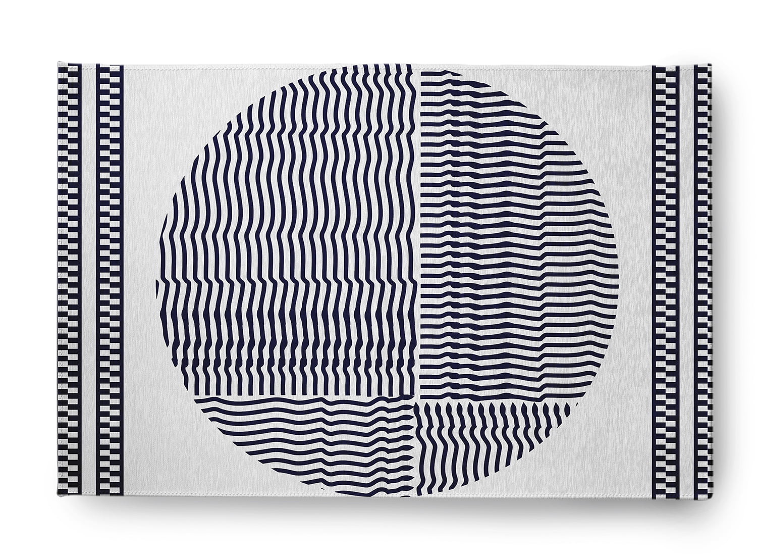 Simply Daisy 2' x 3' Spring Navy Geo Circle Rug
