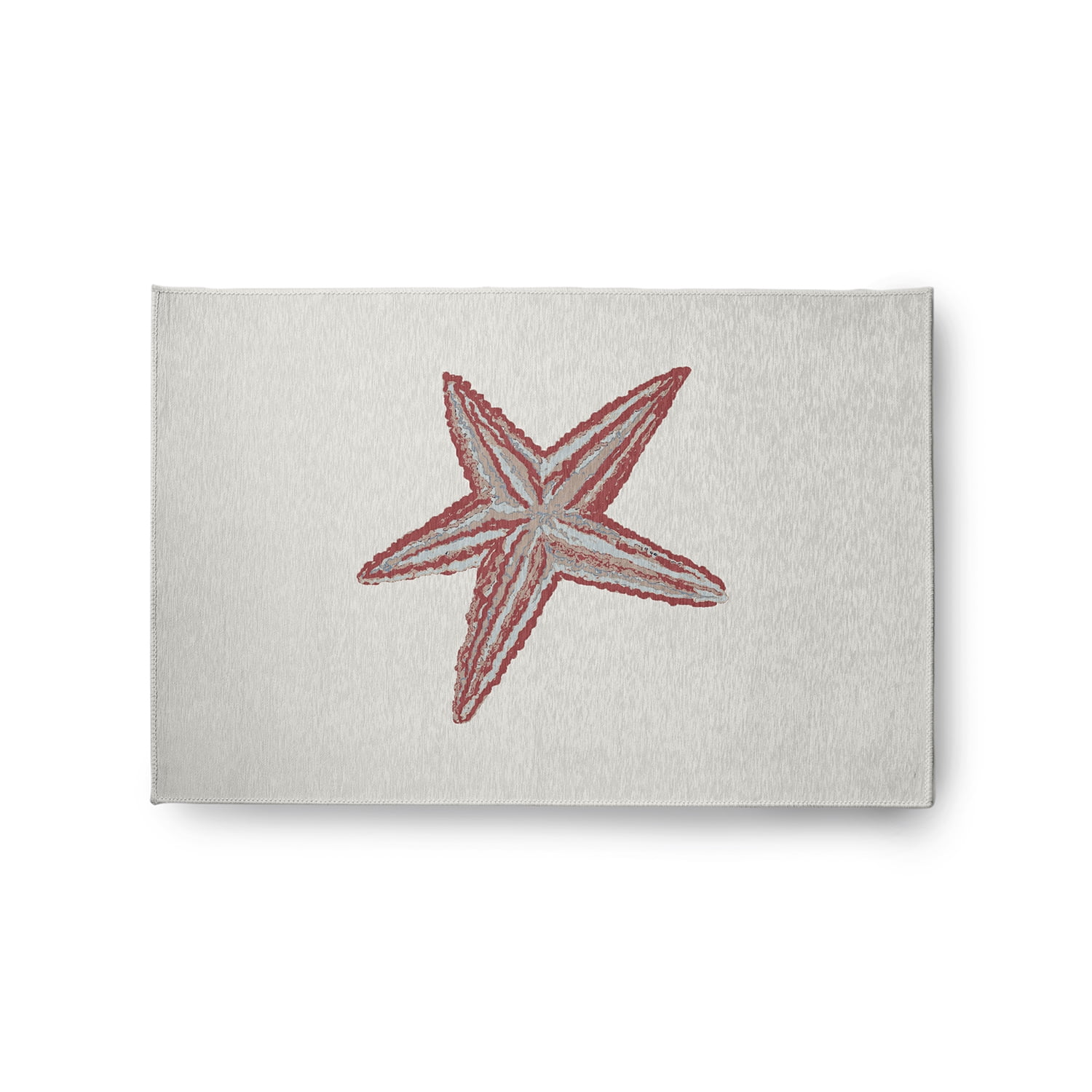 Simply Daisy 2' x 3' Starfish Nautical Chenille Rug, Ligonberry Red