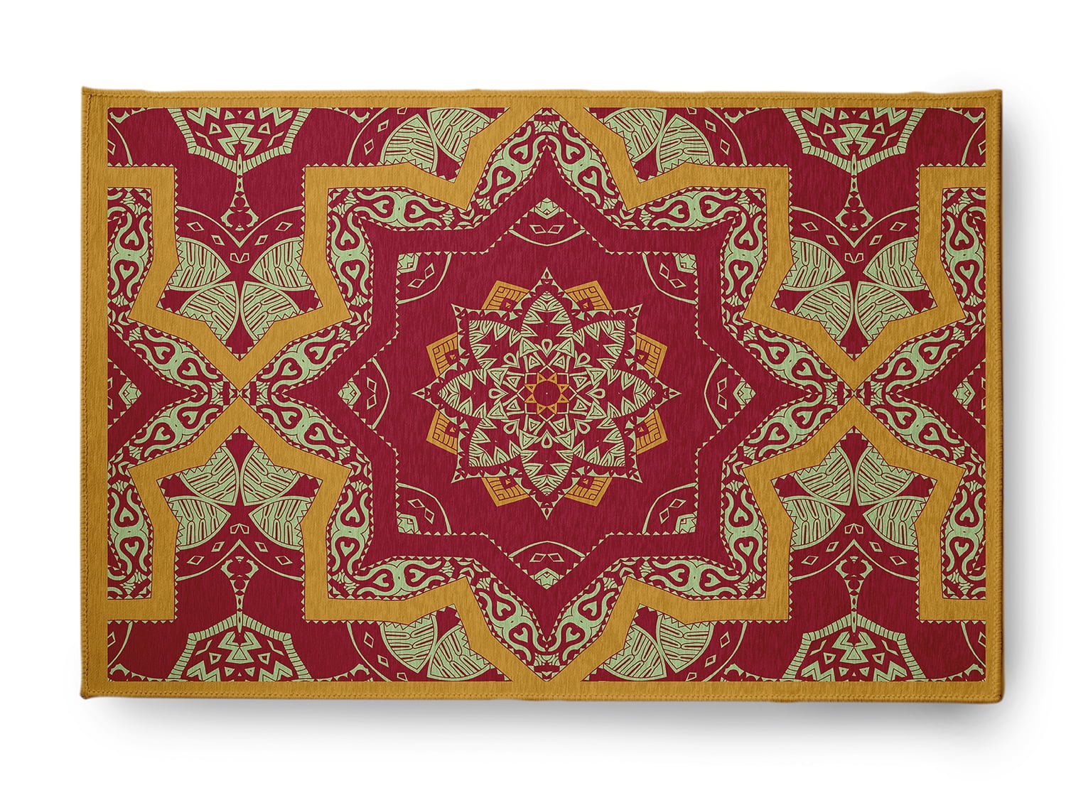 Simply Daisy 2' x 3' Sunny Mustard Shawl Indoor/outdoor Rug