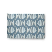 Simply Daisy 2' x 3' Swimming School Nautical Chenille Rug, Dusty Smoke