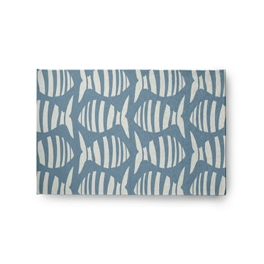 Simply Daisy 2' x 3' Swimming School Nautical Chenille Rug, Dusty Smoke