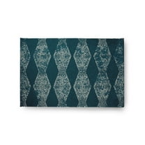 Simply Daisy 2' x 3' Teal Pyramid Stripe Chenille Indoor/Outdoor Rug