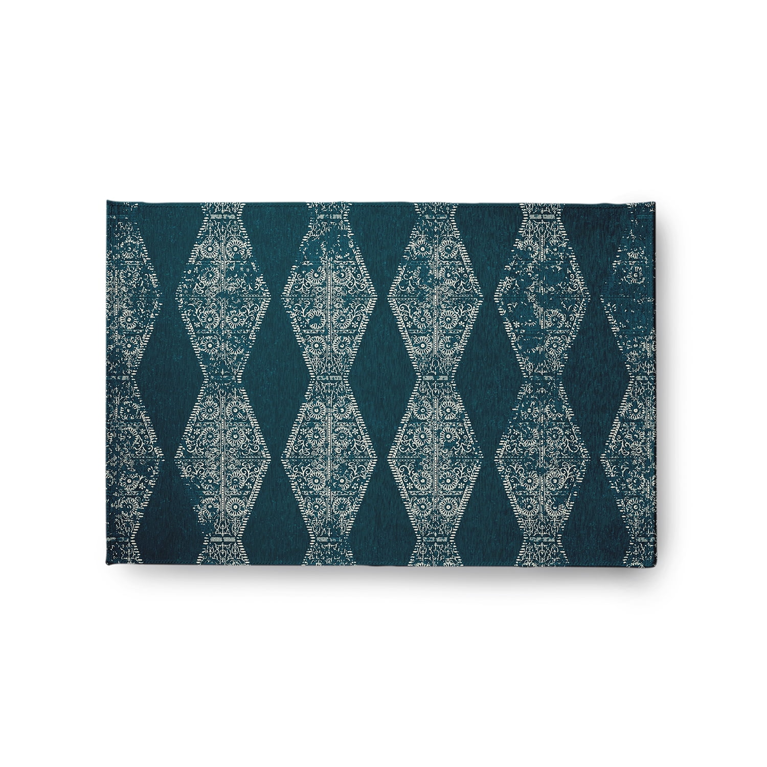 Simply Daisy 2' x 3' Teal Pyramid Stripe Chenille Rug