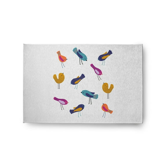 Simply Daisy 2' x 3' Teal Tweets Spring Chenille Rug