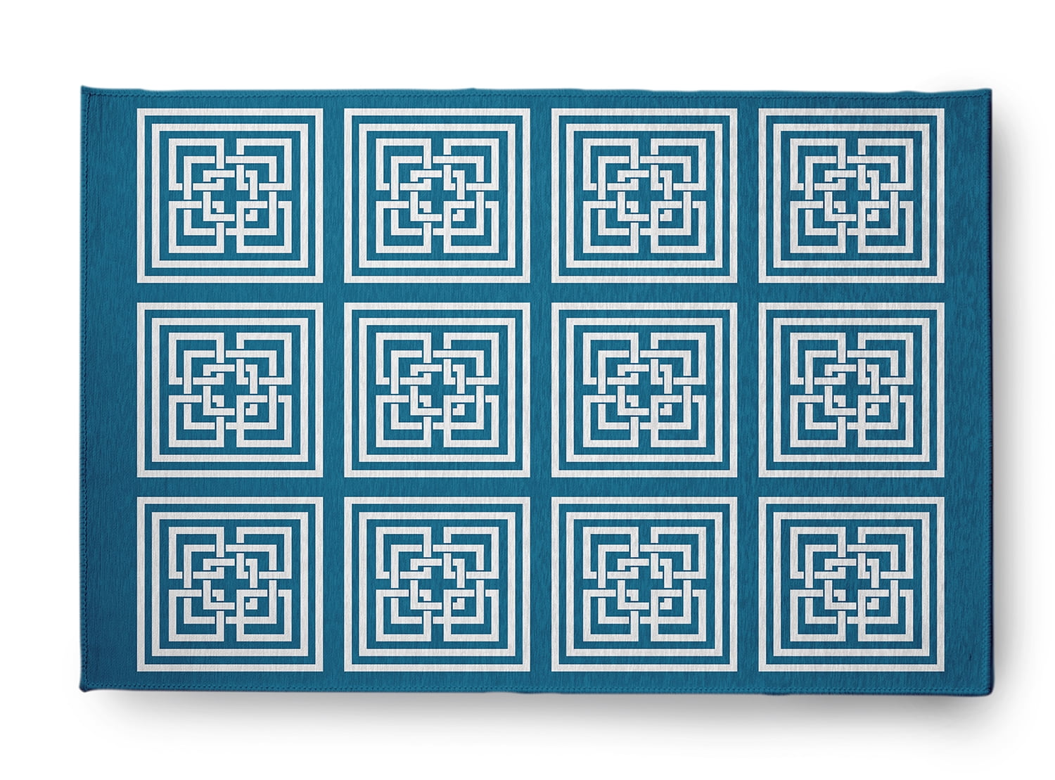Simply Daisy 2' x 3' Unreal Teal Greek New Key Indoor/outdoor Rug