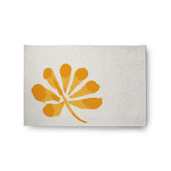 Simply Daisy 2' x 3' Yellow Petals Spring Chenille Indoor/Outdoor Rug