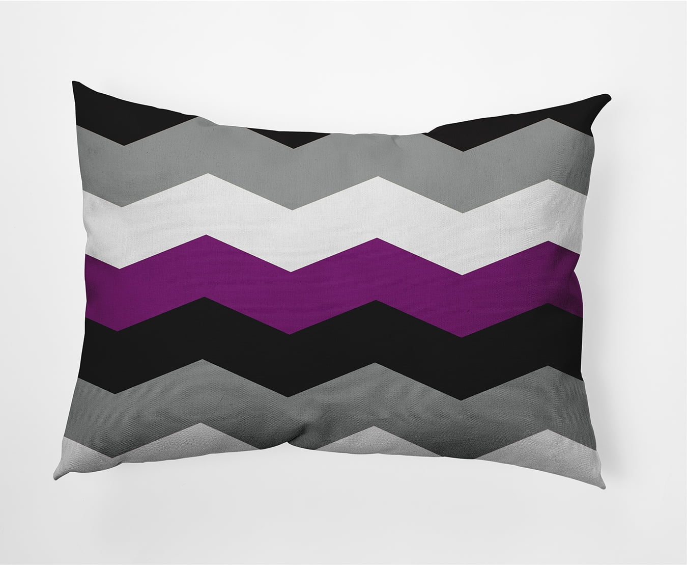 Simply Daisy 20 in x 14 in Contemporary Black/White/Gray Chevron Pride Day Polyester Decorative Lumbar Pillow