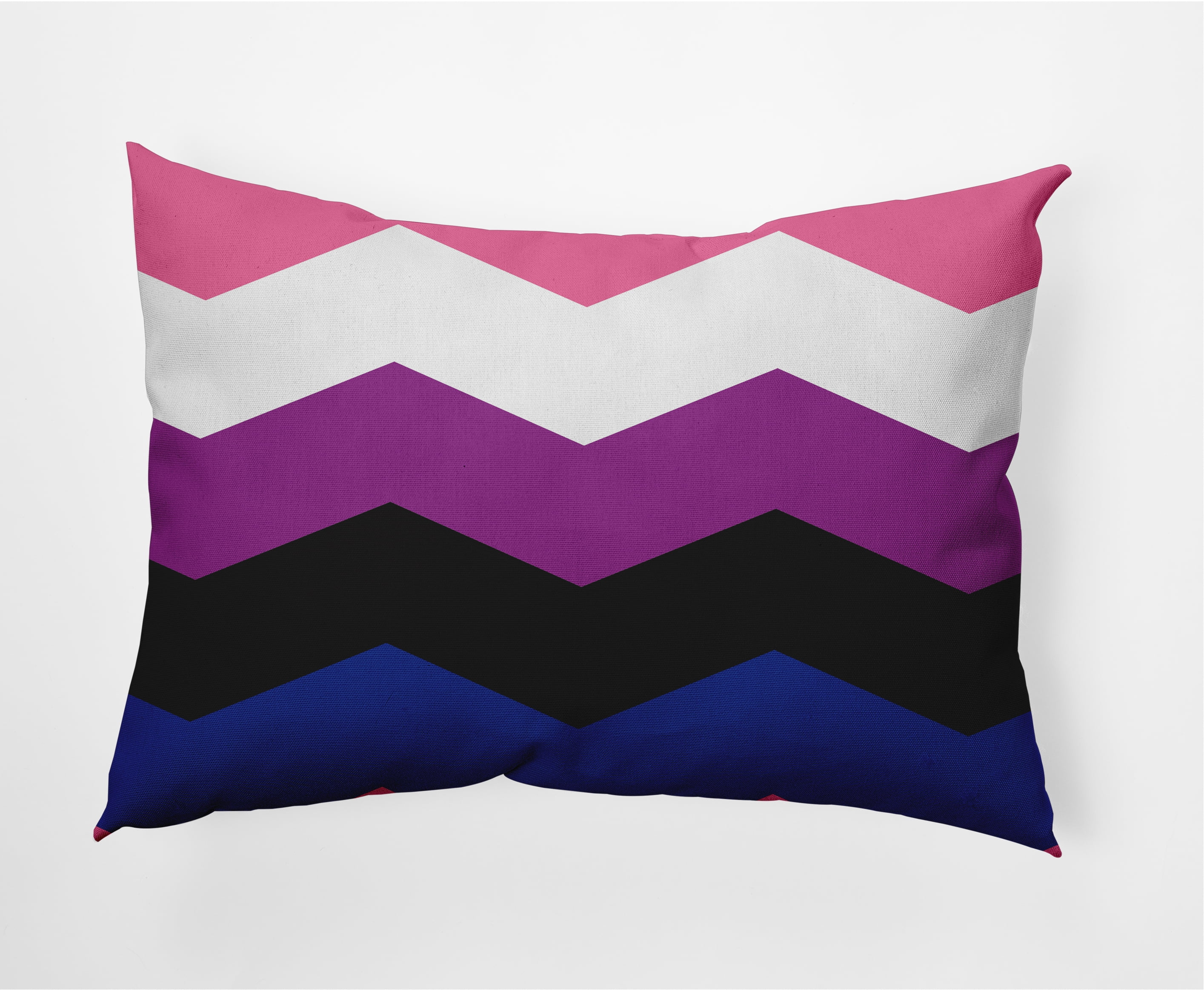 Simply Daisy 20 in x 14 in Contemporary Multi-color Chevron Polyester Decorative Lumbar Pillow