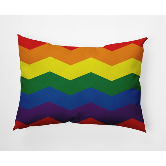 Simply Daisy 20 in x 14 in Contemporary Multi-color Chevron Polyester Decorative Lumbar Pillow