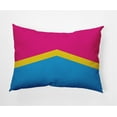 thumbnail image 1 of Simply Daisy 20 in x 14 in Contemporary Pink and Yellow Chevron Polyester Decorative Lumbar Pillow, 1 of 2