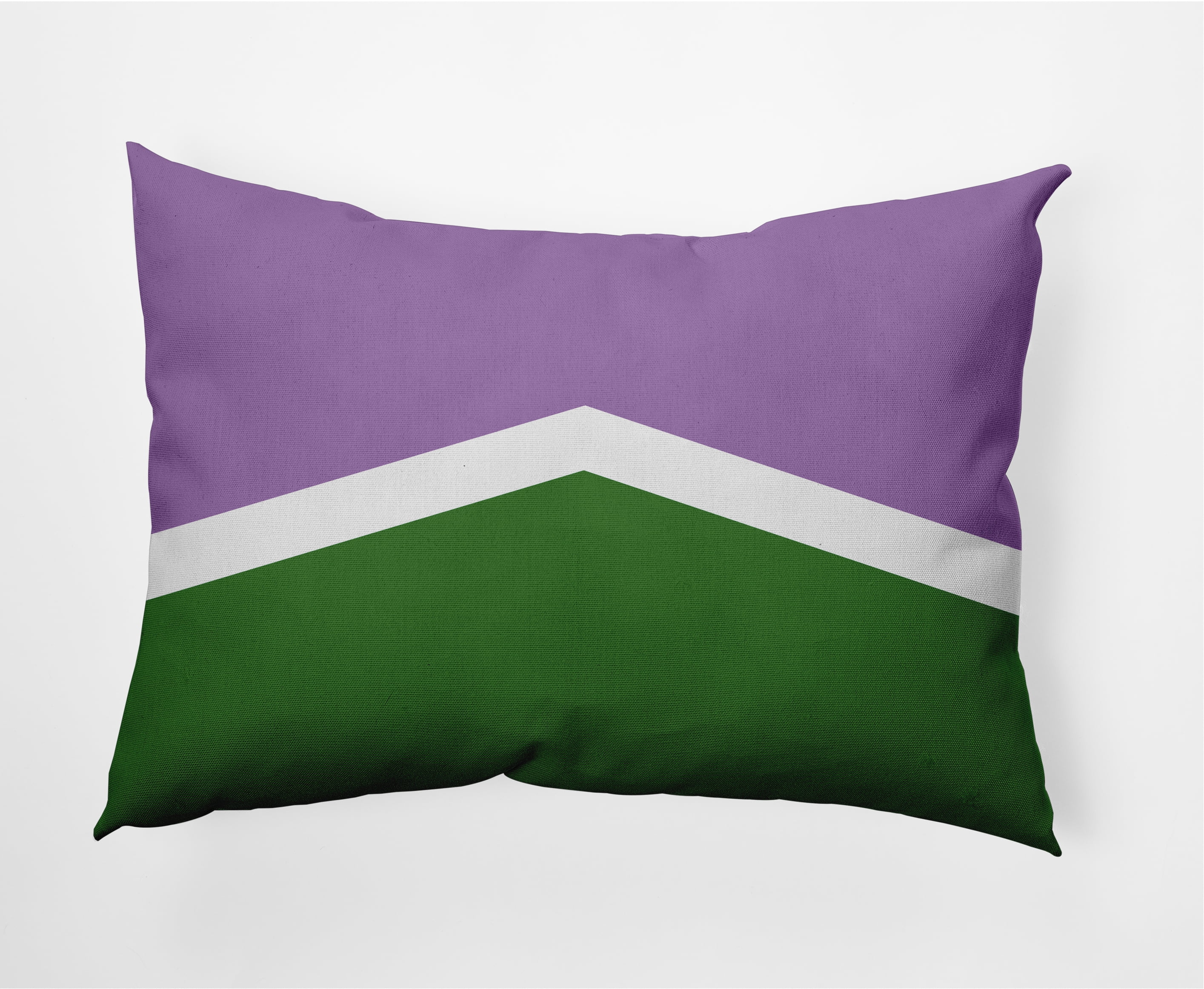 Simply Daisy 20 in x 14 in Contemporary Purple and White Chevron Polyester Decorative Lumbar Pillow