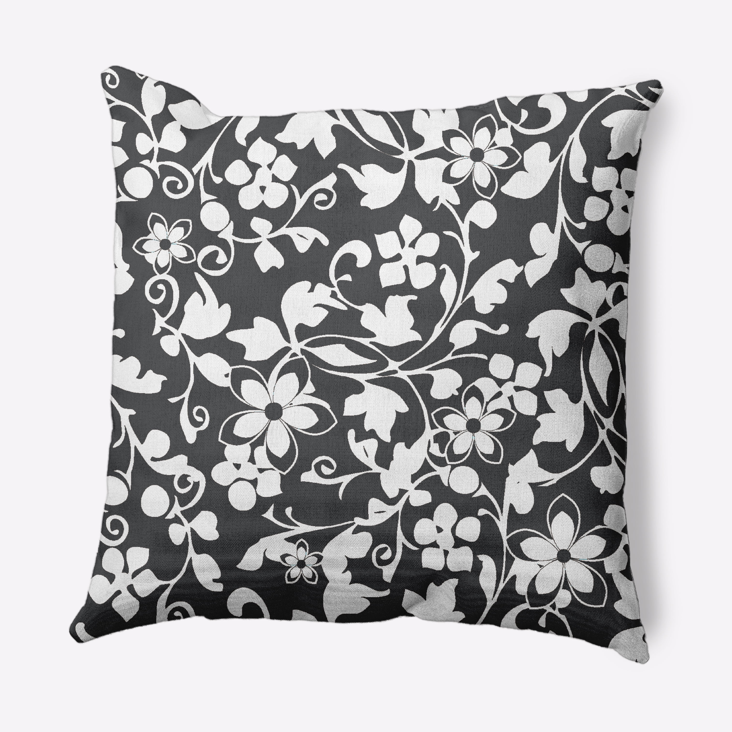 Simply Daisy 20 in x 20 in Black Pepper Polyester Throw Pillow