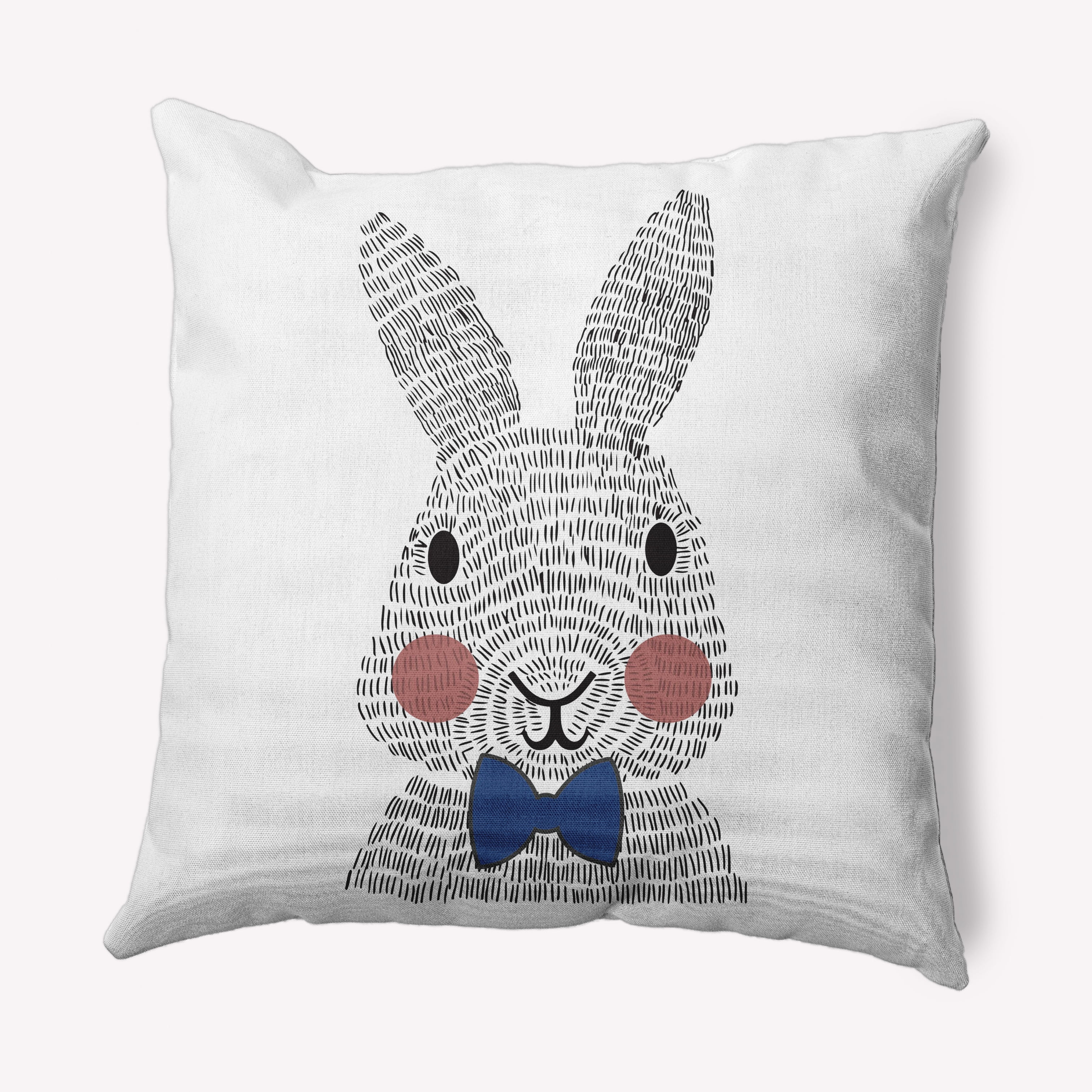 Simply Daisy 20 in x 20 in Blue Animal Print Easter Polyester Throw Pillow