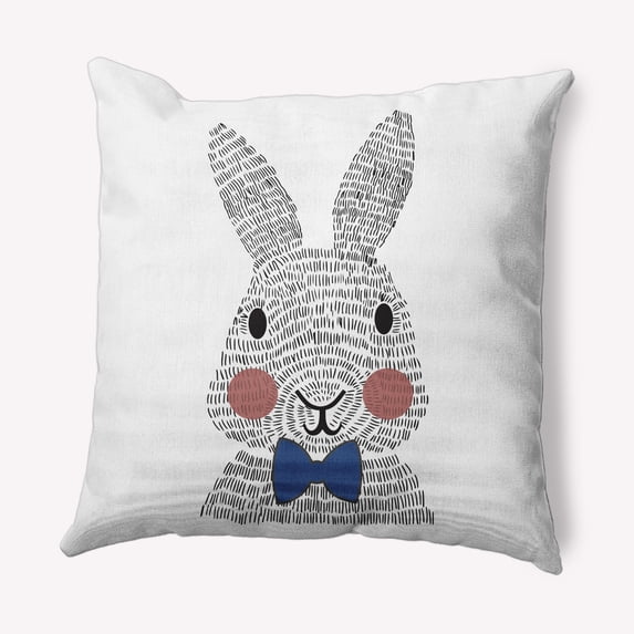 Simply Daisy 20 in x 20 in Blue Animal Print Easter Polyester Throw Pillow