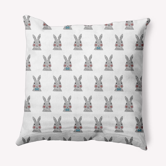 Simply Daisy 20 in x 20 in Blue Animal Print Easter Polyester Throw Pillow