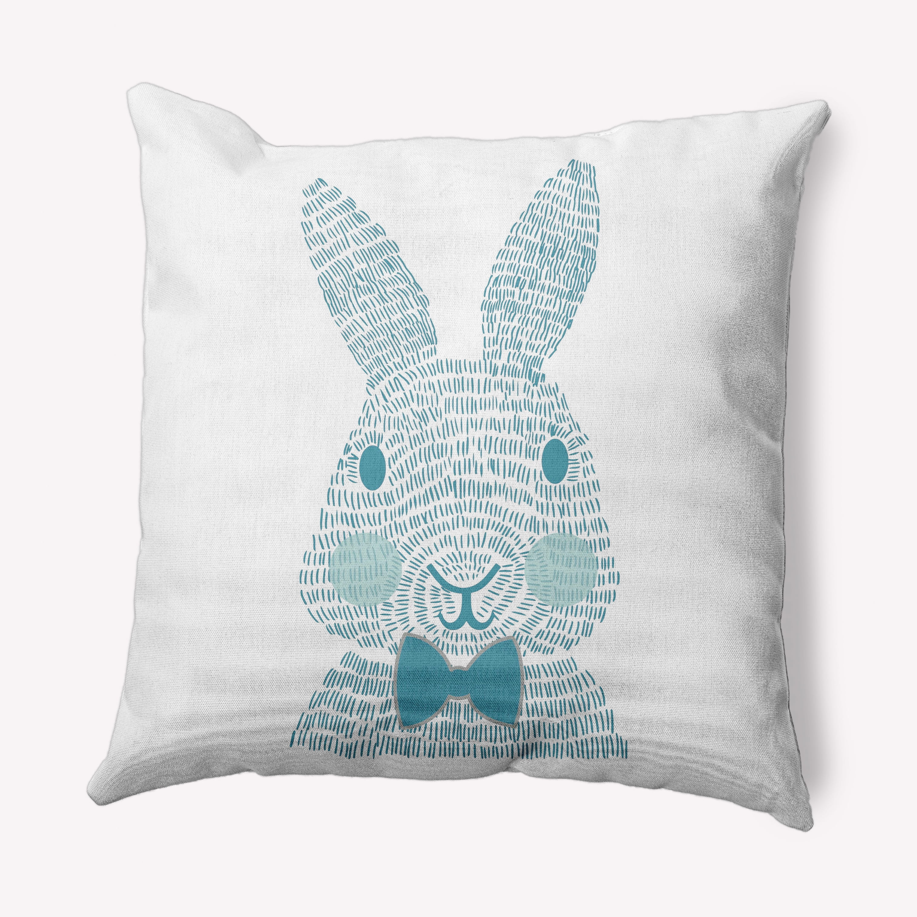 Simply Daisy 20 in x 20 in Blue Animal Print Easter Polyester Throw Pillow
