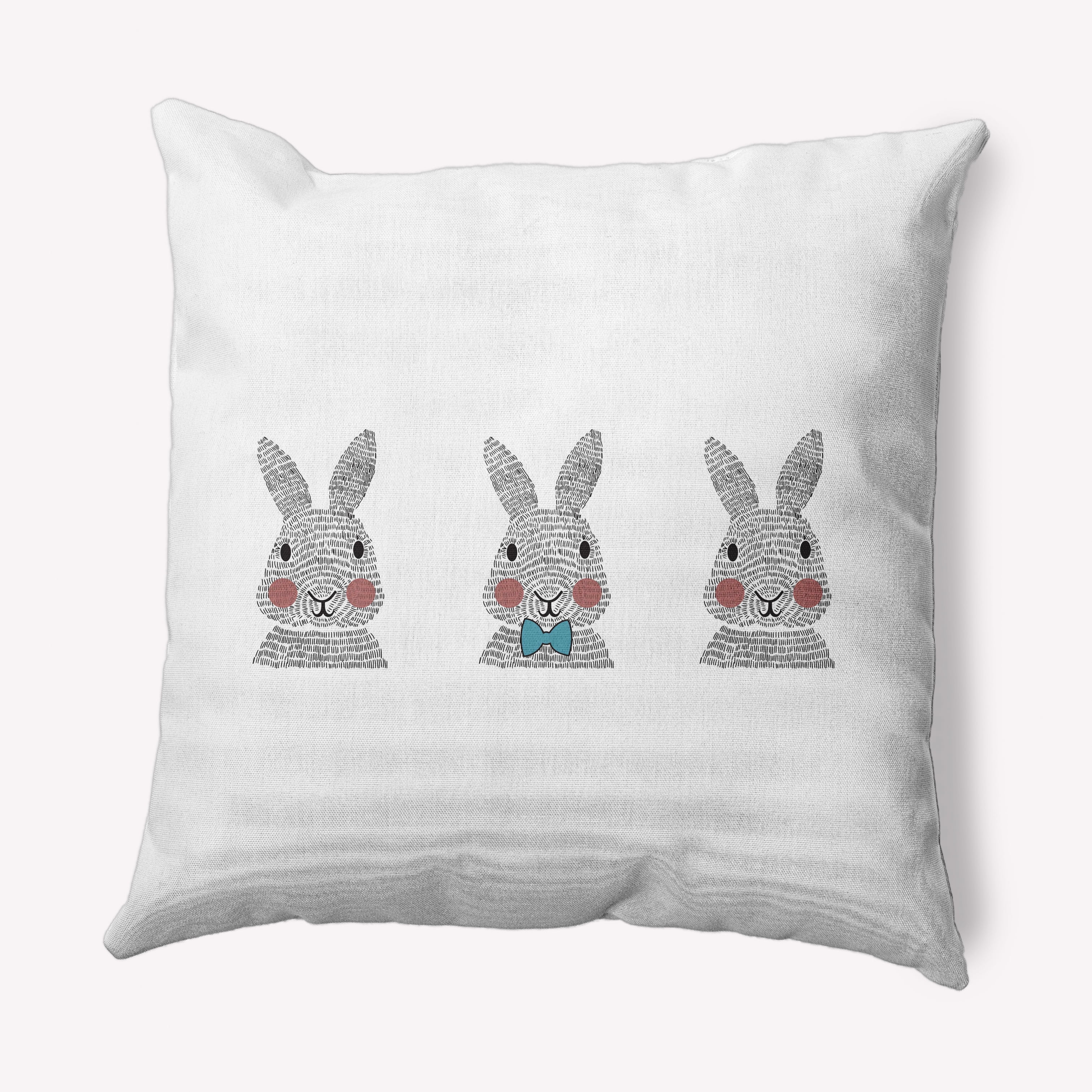Simply Daisy 20 in x 20 in Blue Animal Print Easter Polyester Throw Pillow