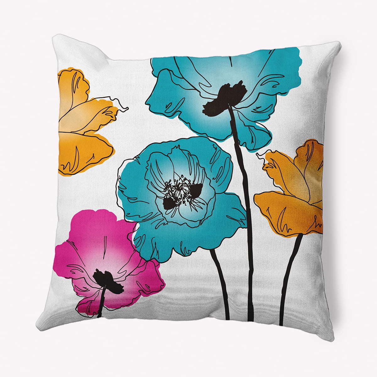 Simply Daisy 20 in x 20 in Contemporary Blue Polyester Throw Pillow