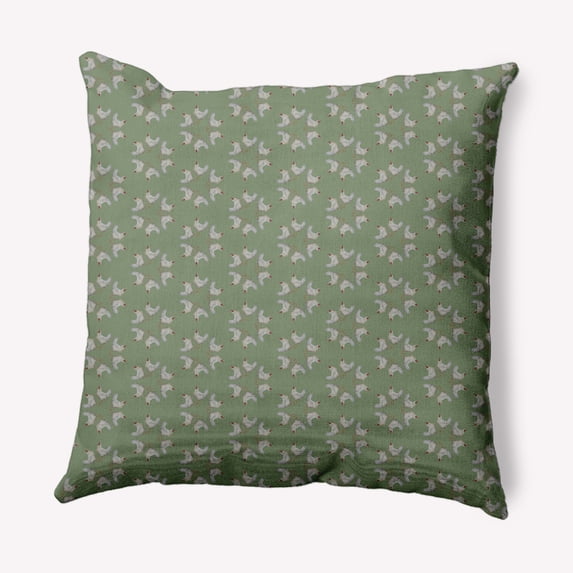 Simply Daisy 20 in x 20 in Green Animal Print Easter Polyester Throw Pillow