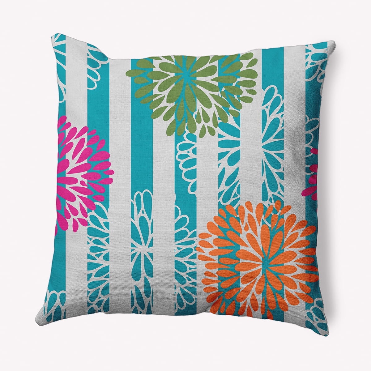Simply Daisy 20 in x 20 in Modern and Contemporary Multi-color Floral Polyester Throw Pillow