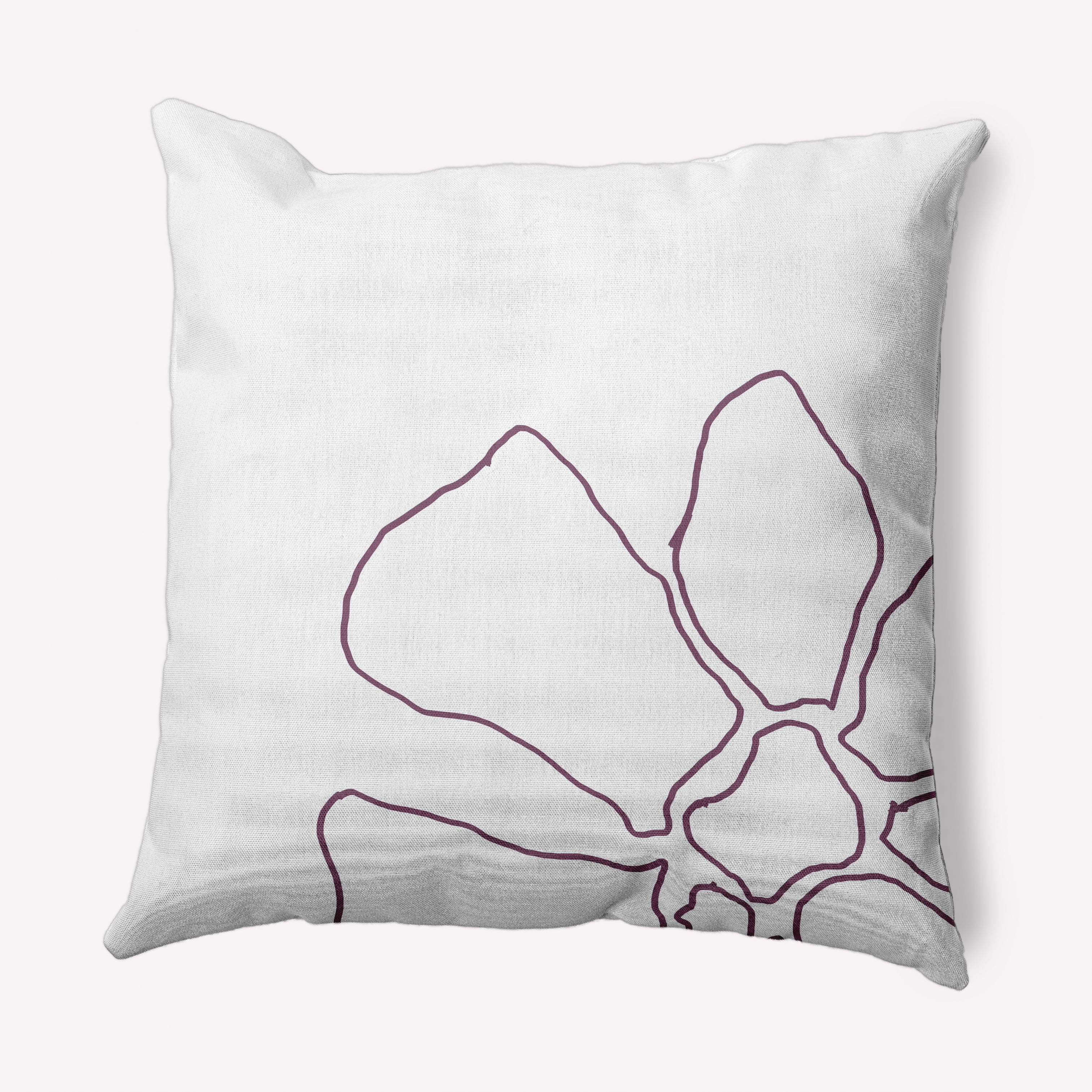 Simply Daisy 20 in x 20 in Modern and Contemporary White and Purple Floral Polyester Throw Pillow