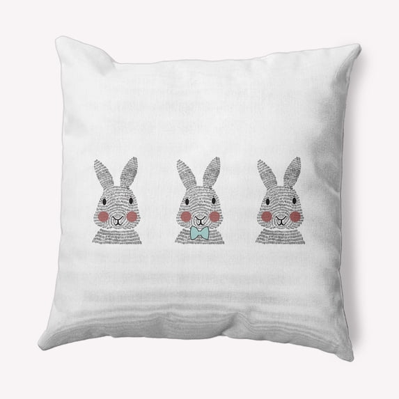 Simply Daisy 20 in x 20 in Multi-color Animal Print Easter Polyester Throw Pillow