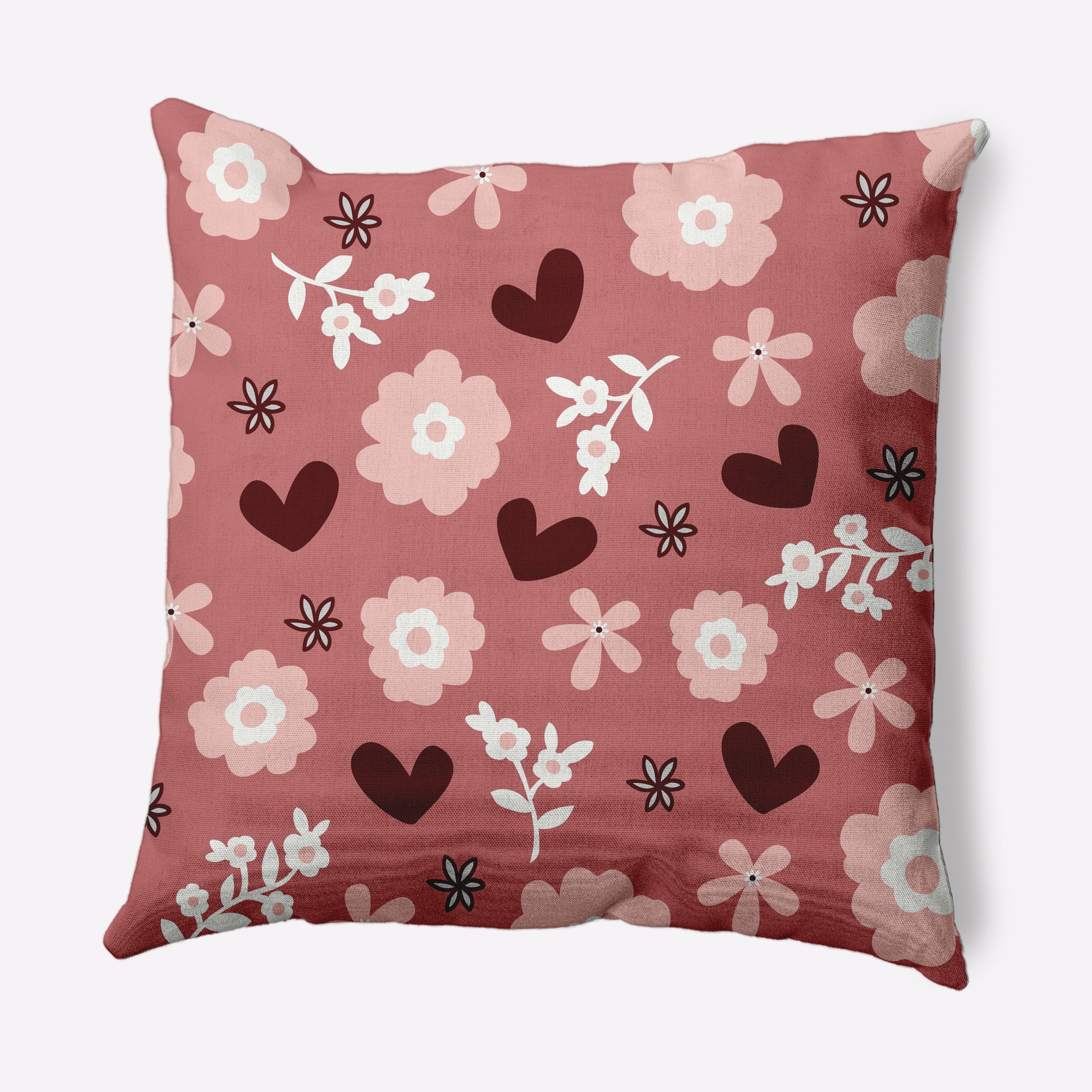 Simply Daisy 20 inch Flowery Love Valentines Indoor/Outdoor Throw Pillow